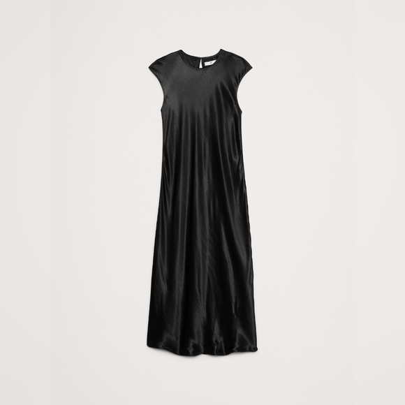 Banana Republic Bias-Cut Satin Midi Dress XSP Magenta Orchid Pink - Picture 7 of 7